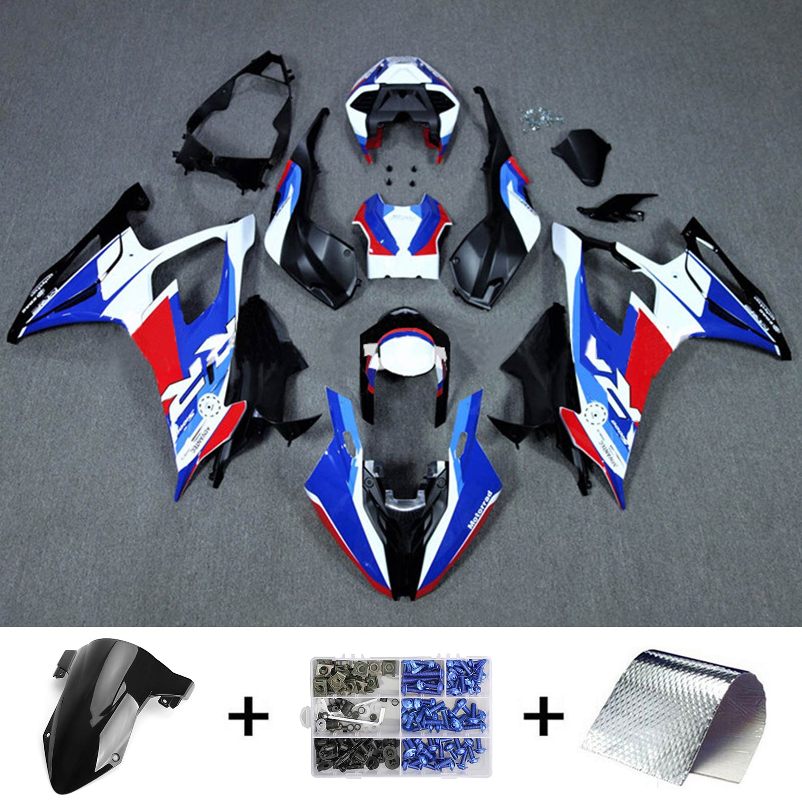 2019-2022 BMW S1000RR Amotopart Kit de carénage d'injection carrosserie plastique ABS #102