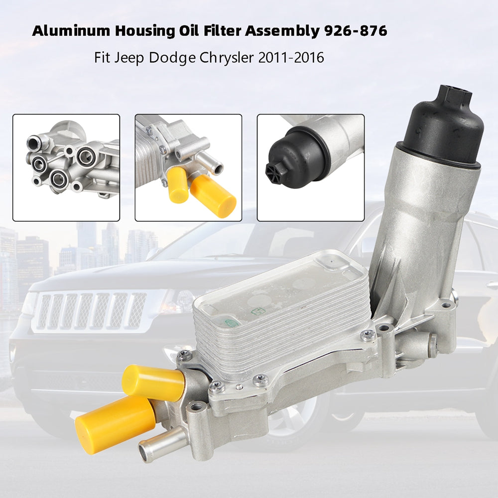 2011-2016 Jeep Cherokee Wrangler Aluminum Housing Oil Filter Assembly 926-876 5184304AE 68105583AF 5184294AE