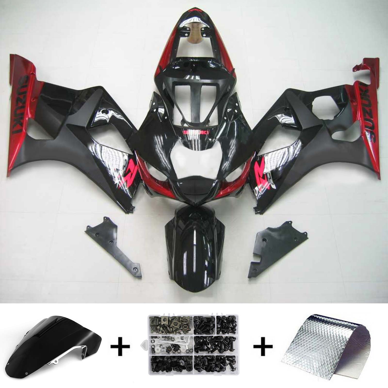 2003-2004 Suzuki GSXR1000 K3 Amotopart Injection Fairing Kit Karosseri Plast ABS #117