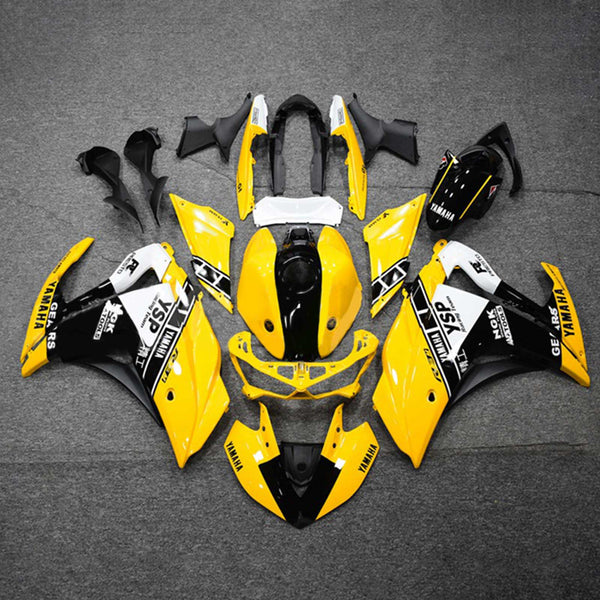 Kit de carénage Amotopart Yamaha 2014-2018 YZF R3 &amp; 2015-2017 YZF R25 Kit de carénage jaune noir
