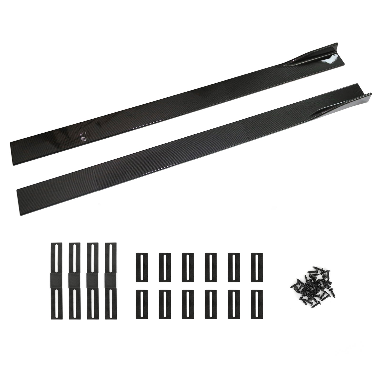 86.6" Universal Side Skirt Extensions Rocker Panel Splitters Lip Carbon Fiber Look Generic