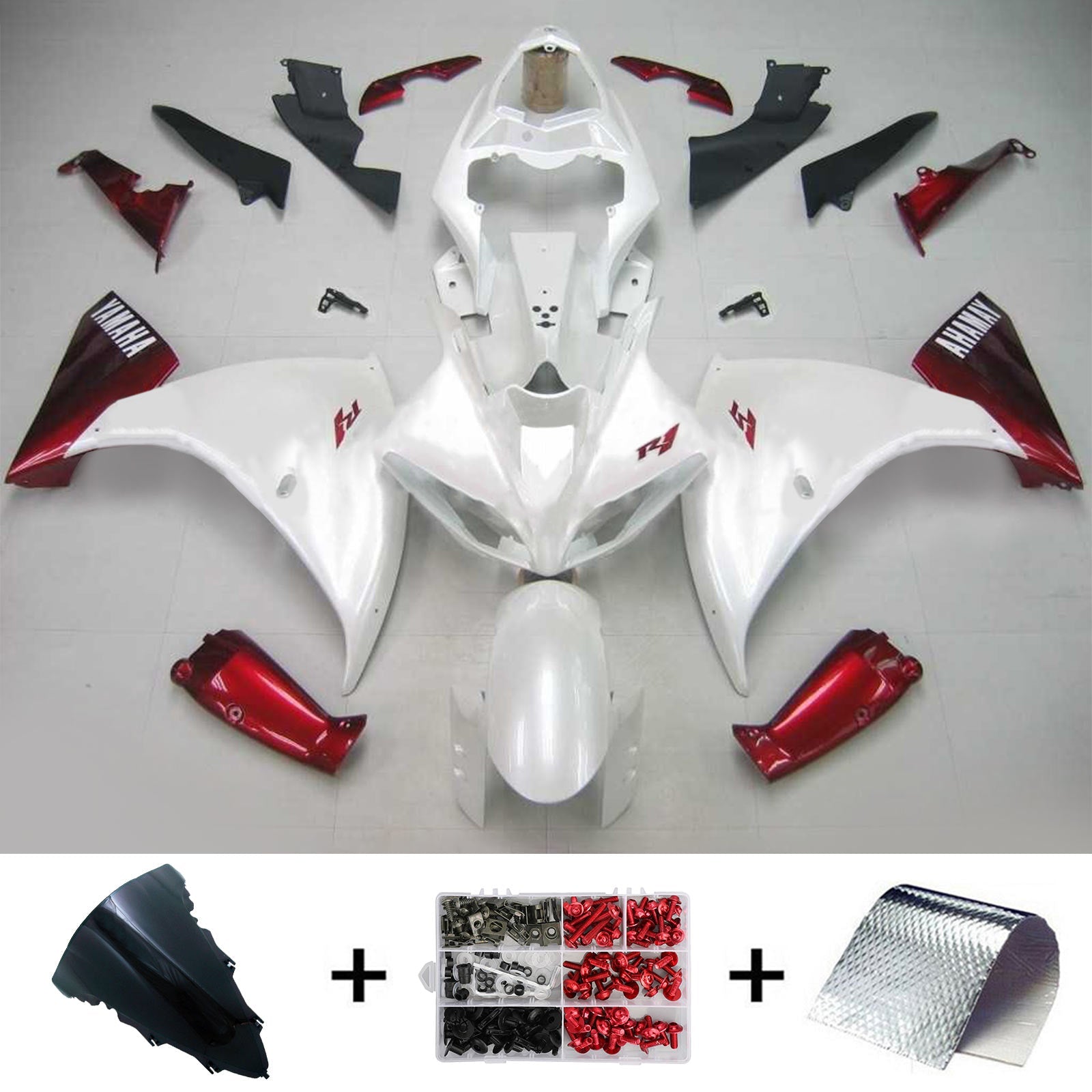 2012-2014 Yamaha YZF 1000 R1 Amotopart Injeksjon Fairing Kit Bodywork Plast Abs #109