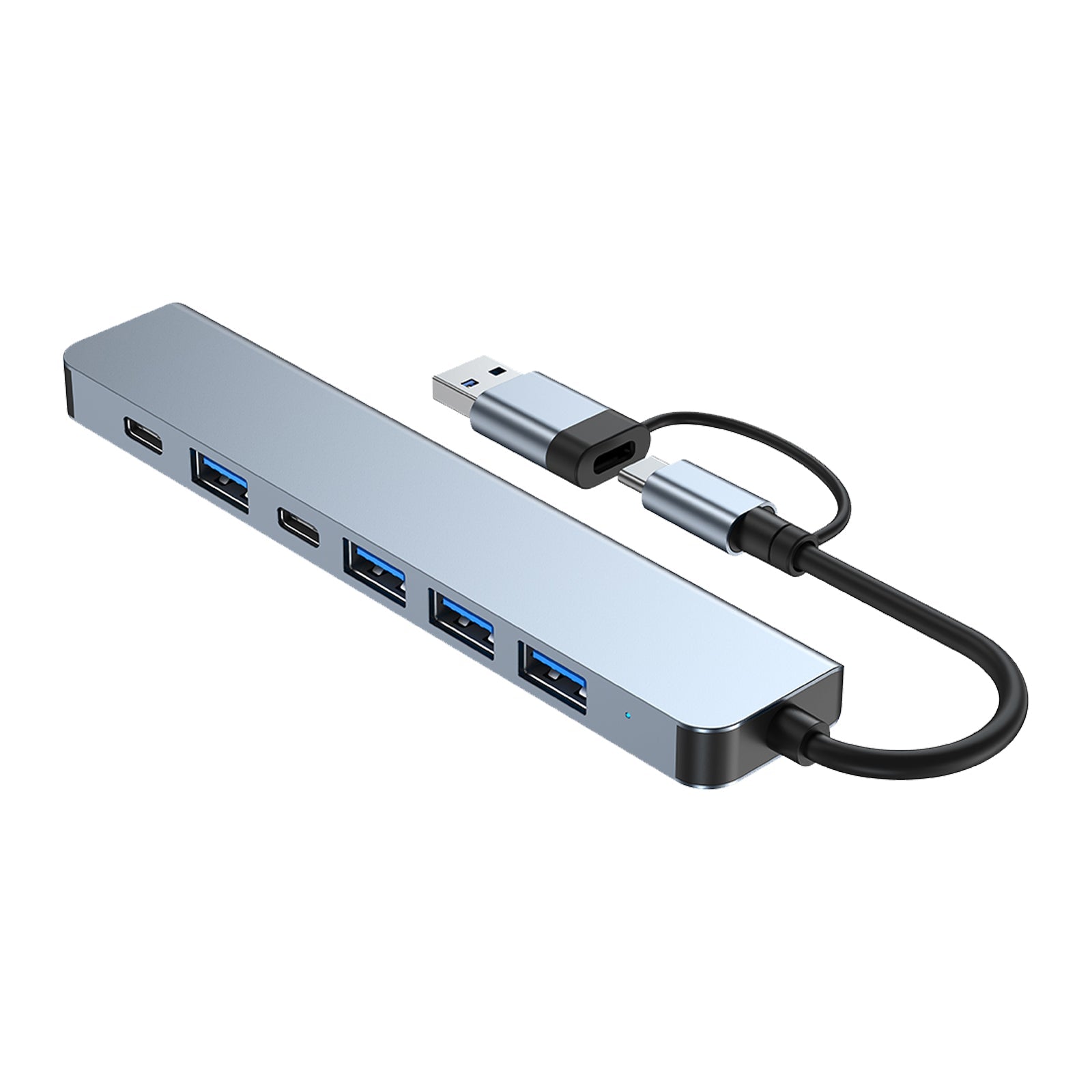 USB + Type C double interface 7 en 1 USBC Hub adaptateur Dock usb3.0 + USB 2.0*2 + SD + TF