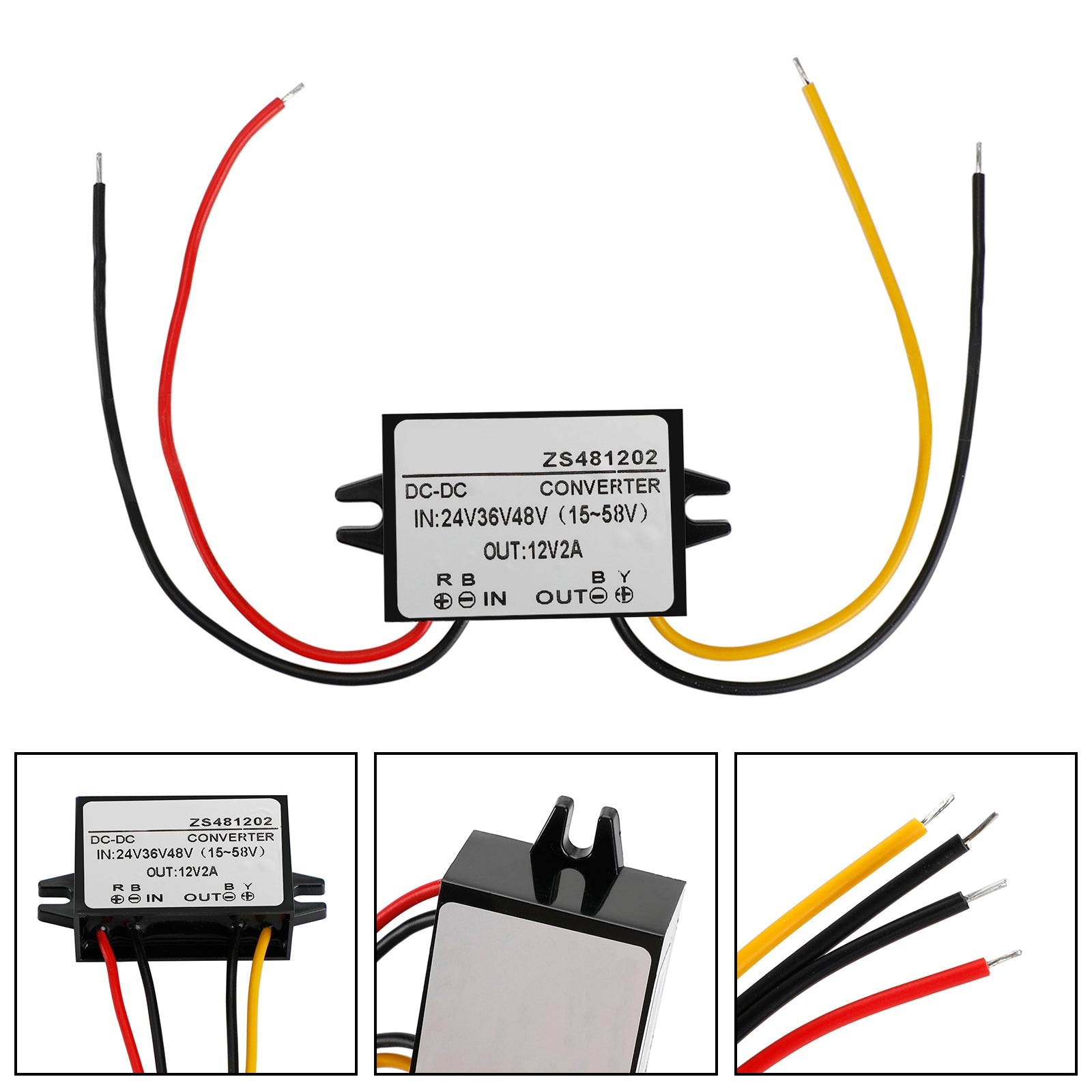 Convertisseur DC-DC étanche 24V 36V 48V, Module d'alimentation abaisseur à 12V