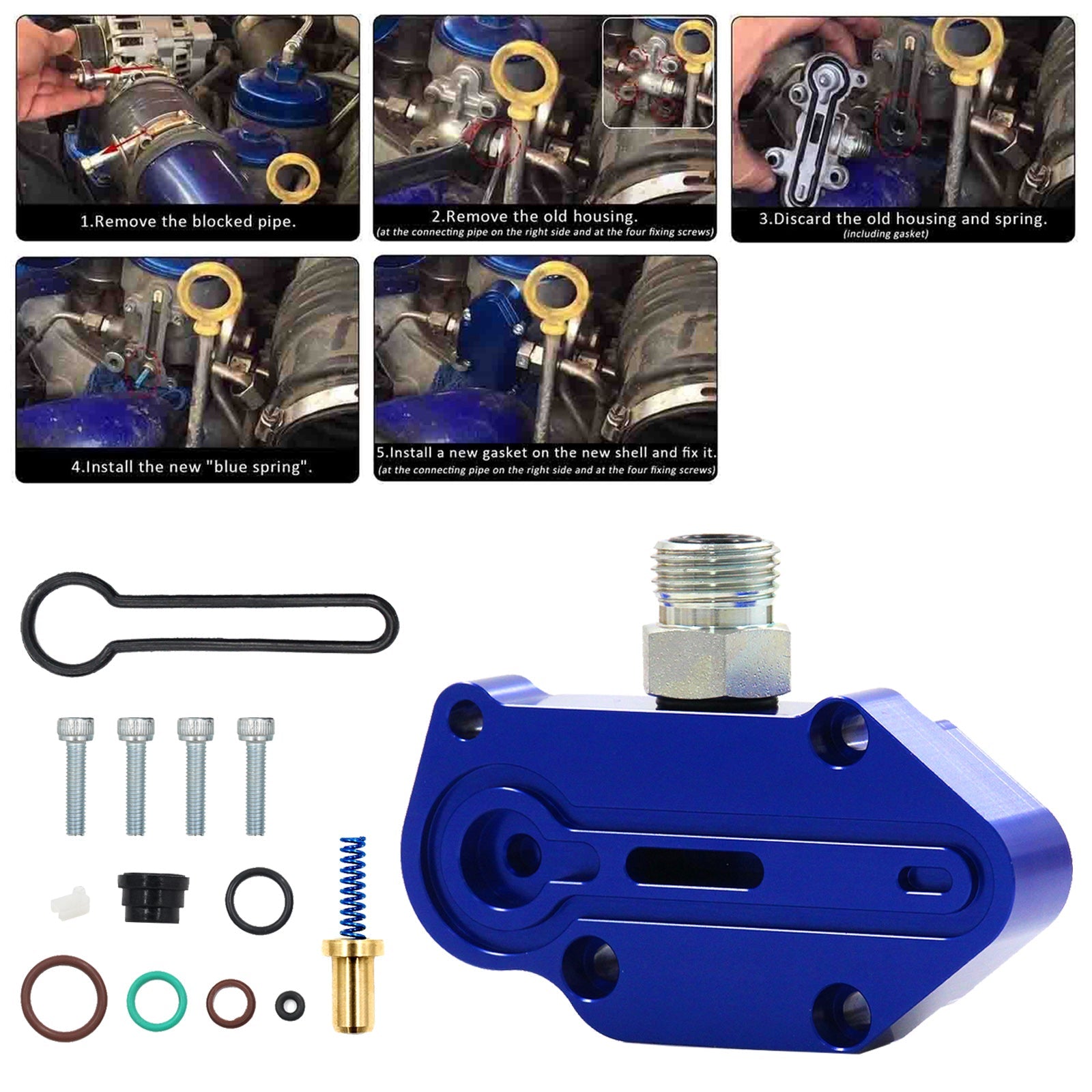 Ford Powercourse 6.0L 2003-2007 Kit de ressorts bleus avec boîtier régulateur de carburant