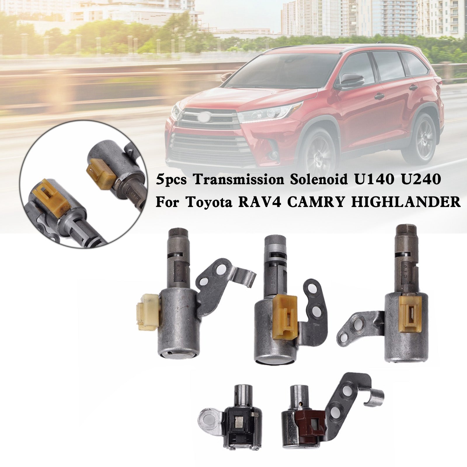 2002-2004 Toyota Solara 2.4L 5pcs Transmission Solenoid U140 U240 For Toyota RAV4 CAMRY HIGHLANDER