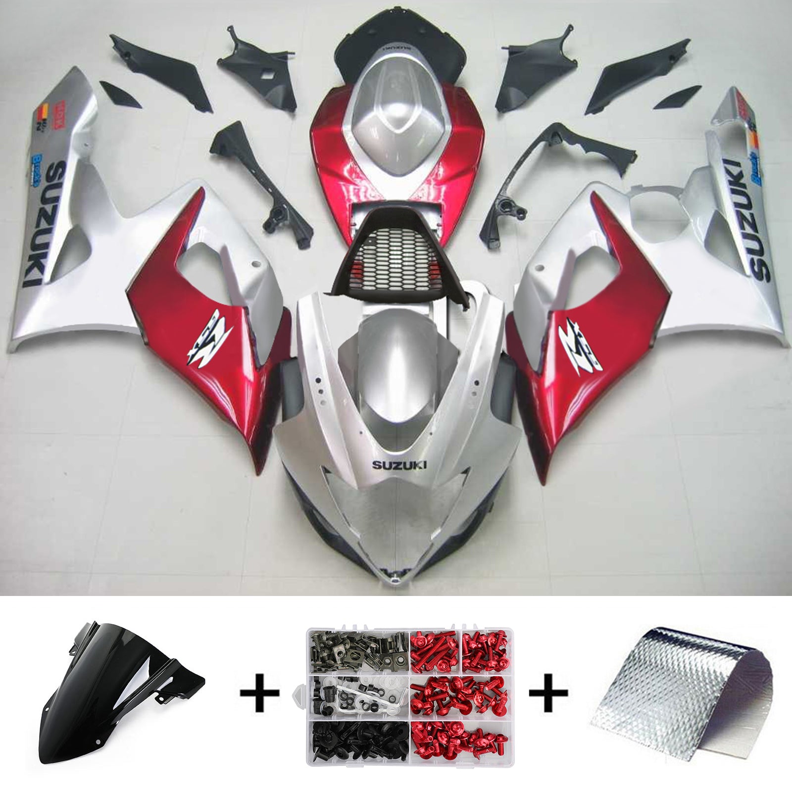 2005-2006 Suzuki GSXR1000 K5 Amotopart Kit de carénage d'injection carrosserie plastique ABS #132