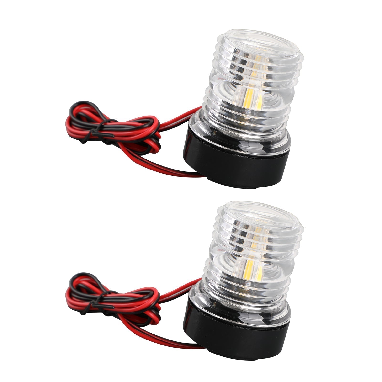 2 12V LED Navigation Signal Light Anchor Vessel Round Lamp For Marine Boat Yacht