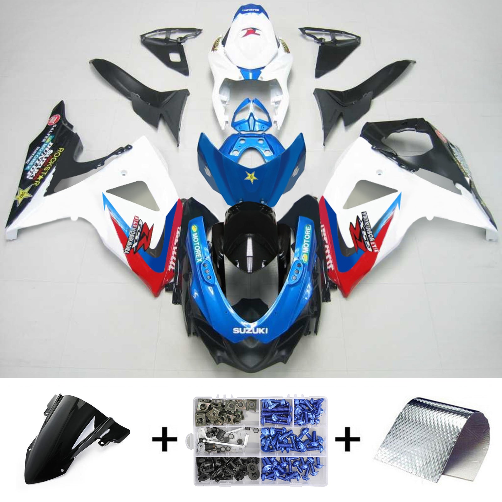 2009-2016 Suzuki GSXR1000 K9 Amotopart Injection Fairing Kit Bodywork Plastic ABS #120