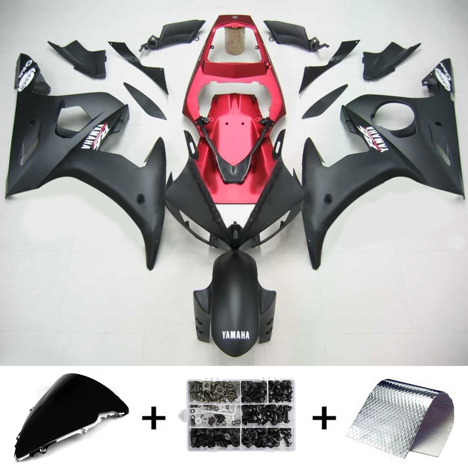 2005 Yamaha YZF 600 R6 Amotopart Kit de carénage d'injection carrosserie plastique ABS #107