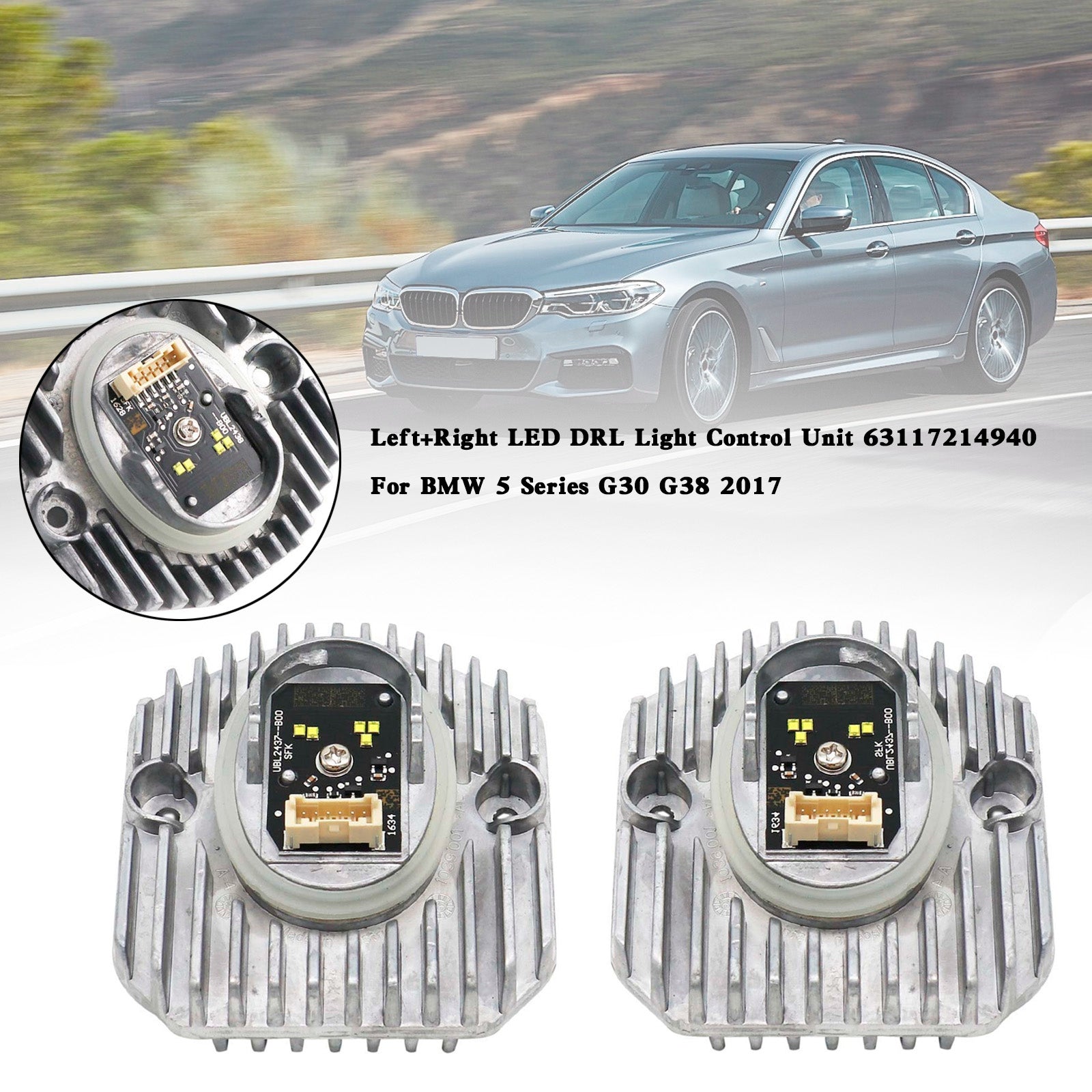 2x BMW 5 Series G30 G38 2017- LED DRL Light Control Unit 63117214939/40
