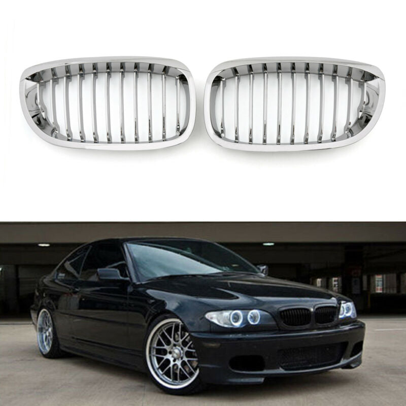 2003-2005 BMW E46 2D 3 Series Front Fence Grill Grille ABS Chrome Mesh Generic