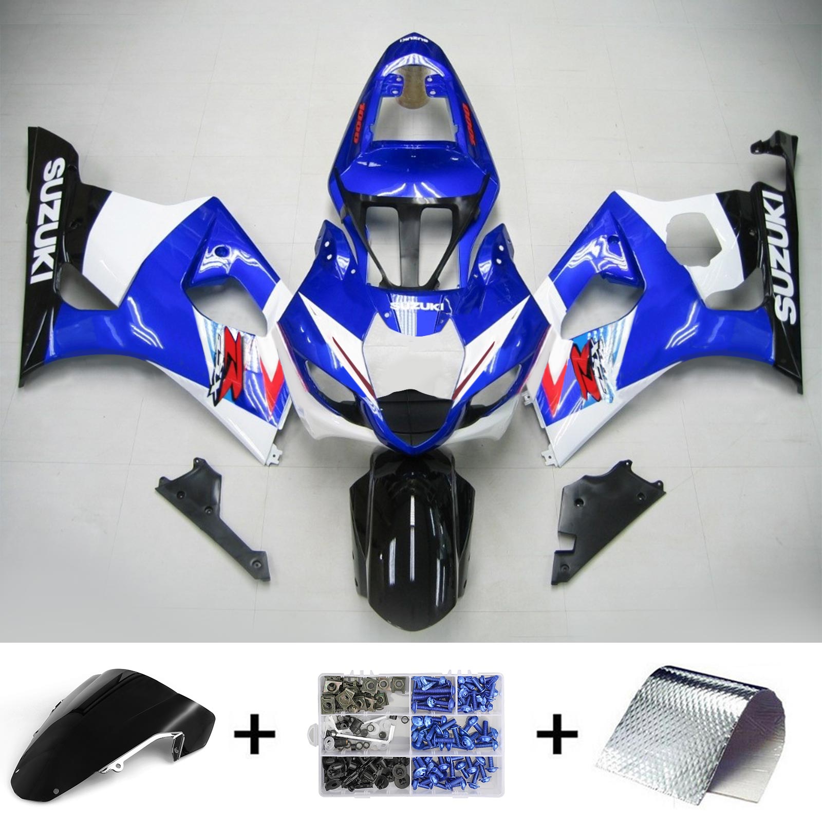 2003-2004 Suzuki GSXR1000 K3 Amotopart Injection Fairing Kit Karosseri Plast ABS #110