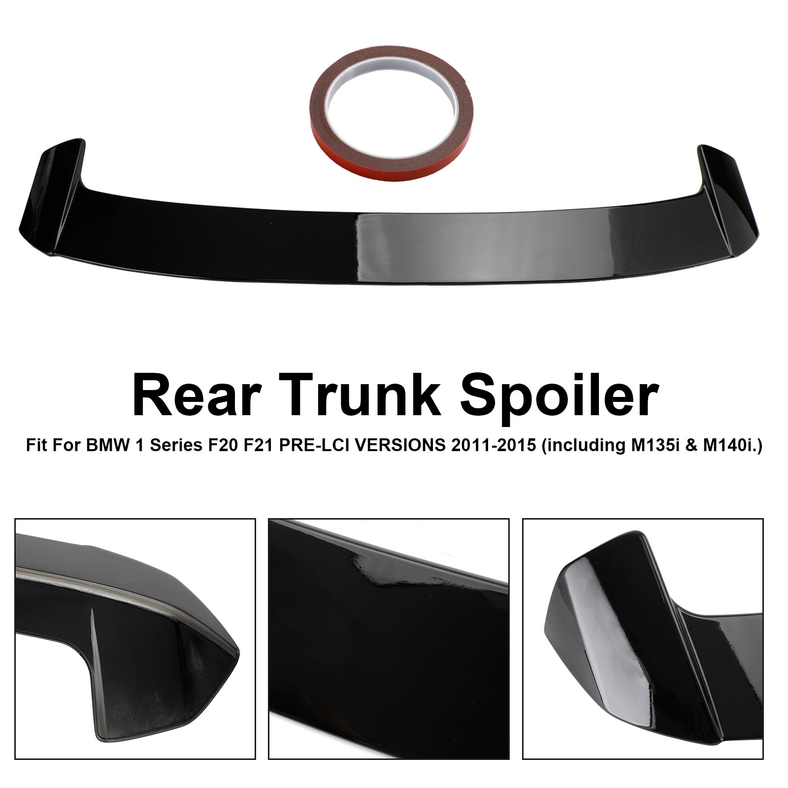 Glanzend Zwart Spoiler Fit BMW 1 Serie PRE-LCI F20 F21 M135i M140i 2011-2015 M