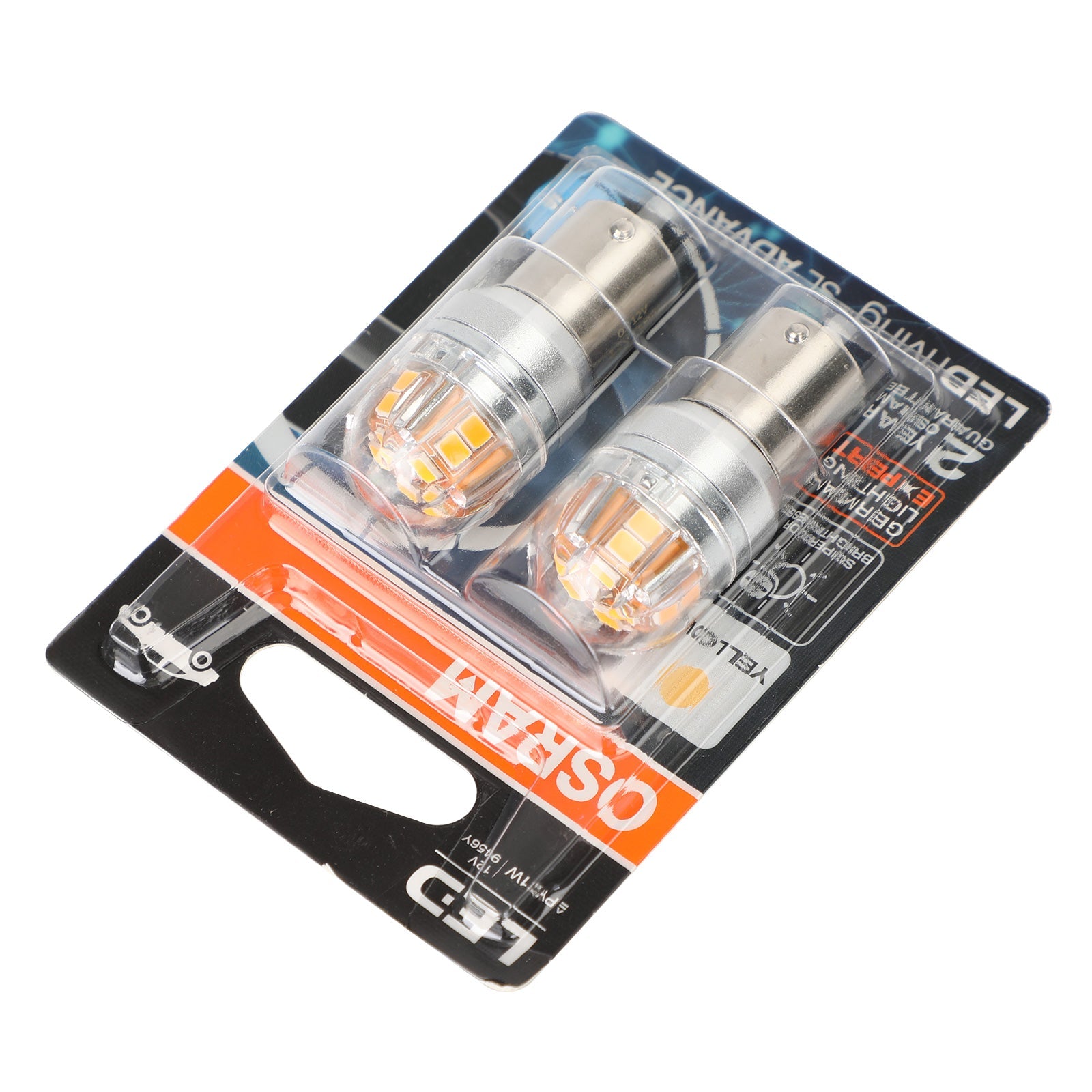 2x For OSRAM 9456Y Car Auxiliary Bulbs LED PY21W 12V2.5W BAU15s Generic