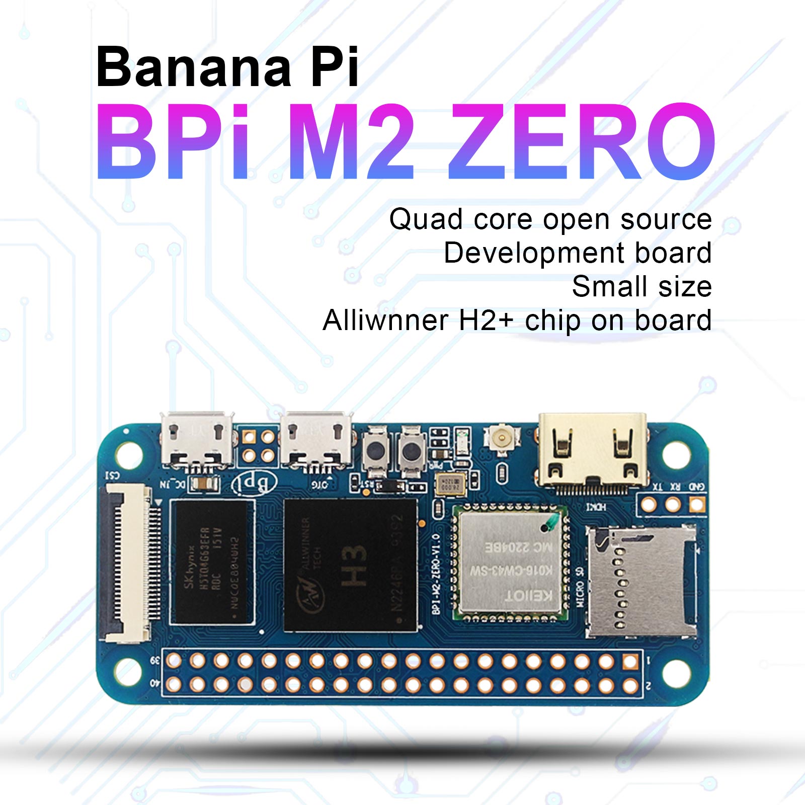 Carte de développement Zero Quad Core, ordinateur monocarte pour Banana Pi, BPI-M2