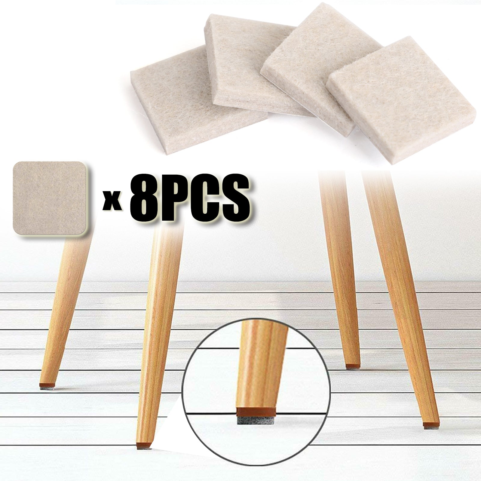 Furniture Felt Pads Square/Round Floor Protector Chair/Table Leg Sticky Back Generic