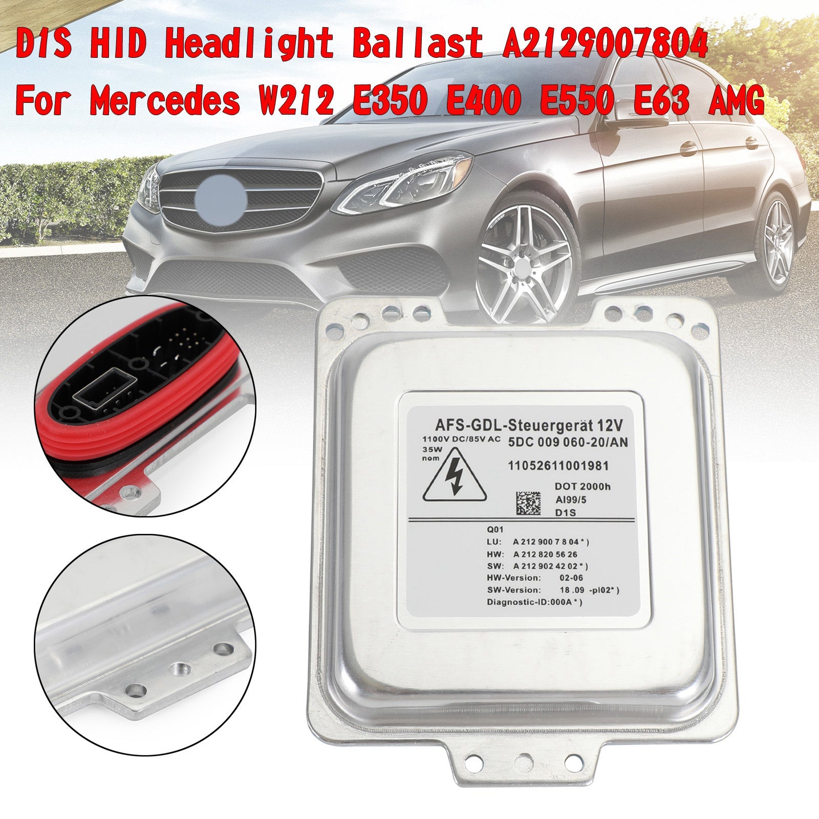 D1S HID-koplampballast A2129007804 voor MercedesW212 E350 E400 E550 E63 AMG Generiek