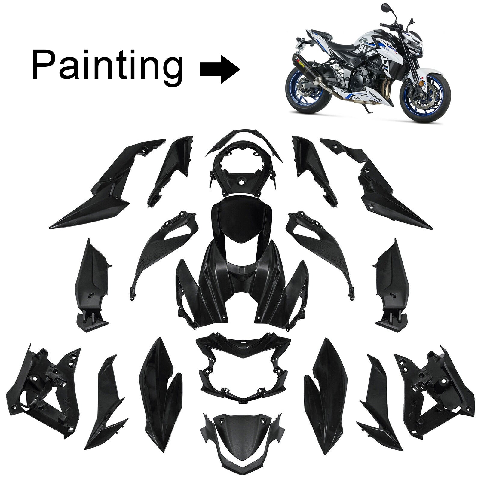 2017-2021 Suzuki GSX-S 750 Amotopart Kit de carénage d'injection carrosserie plastique ABS #104