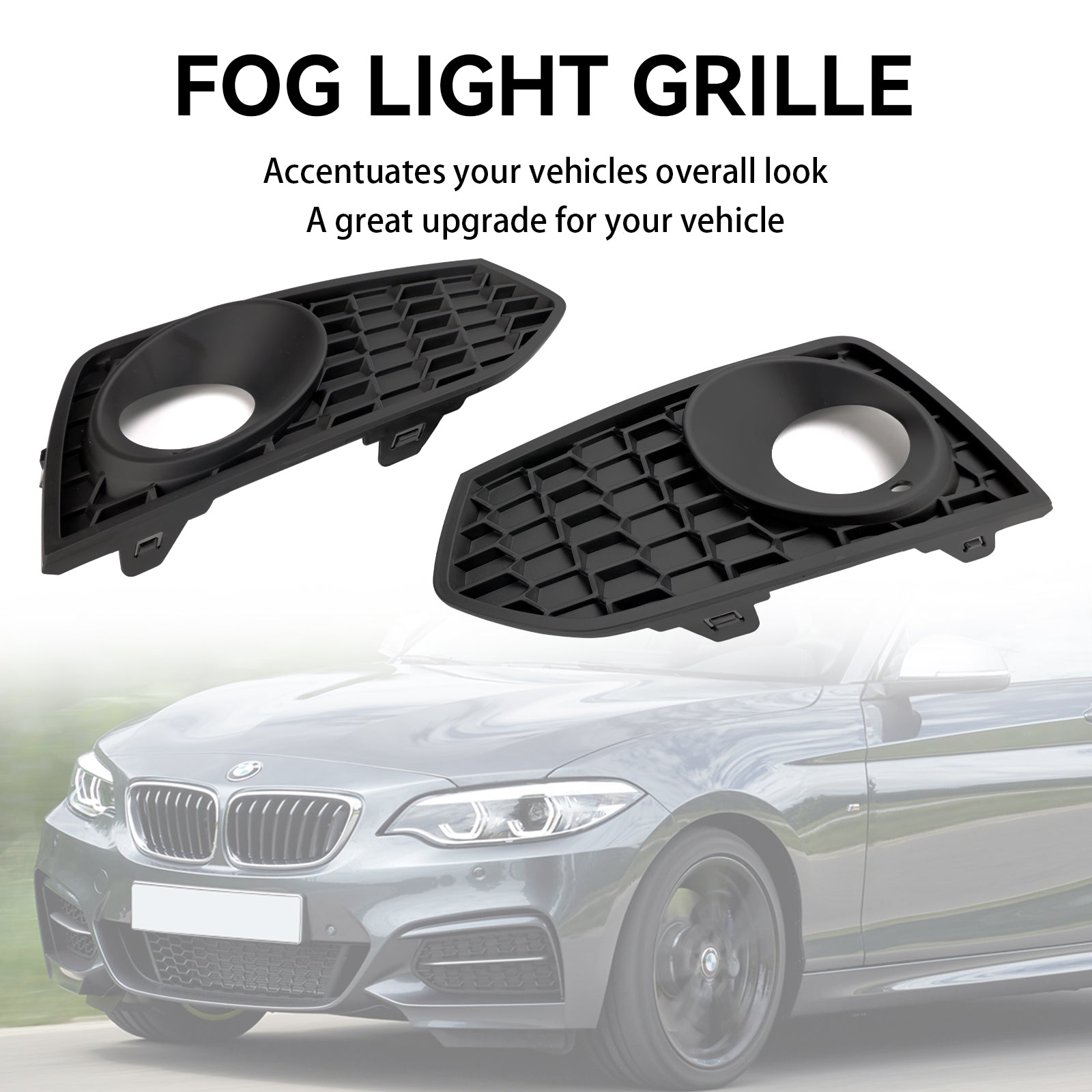 BMW 2 Series F22 F23 M Sport 2PCS Front Bumper Fog Light Grille Grill