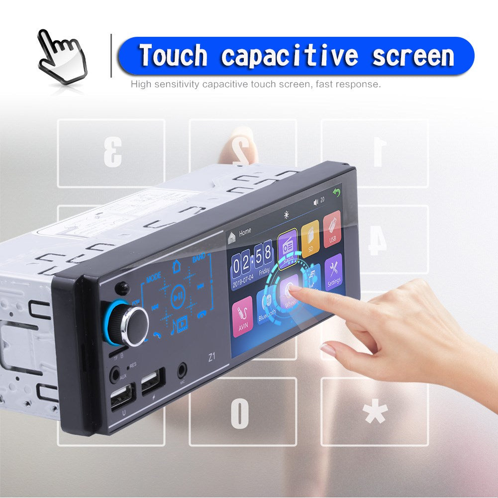 4.1" Single 1 Din Car Radio Touch Screen MP5 Player FM Bluetooth Stereo + Camera