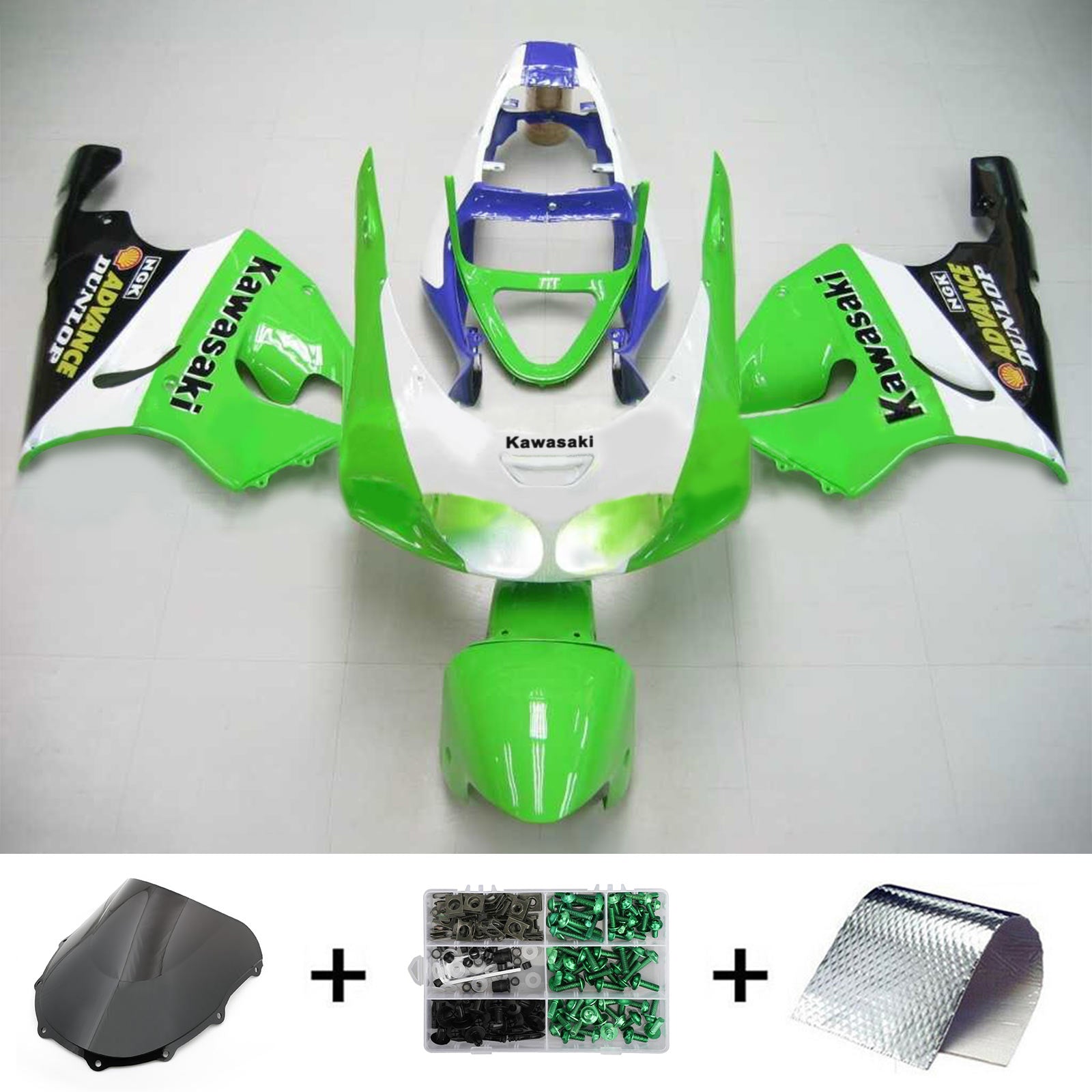 1996-2003 Kawasaki ZX7R Kit de carénage d'injection carrosserie plastique ABS