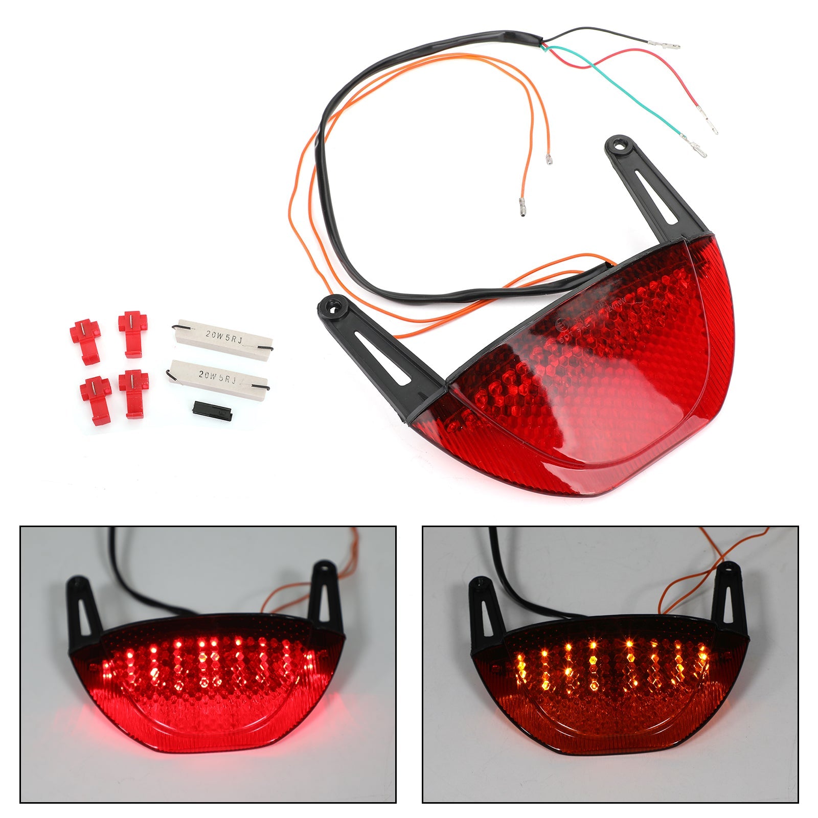 Motorcycle Rear Brake Turn Signals Taillight for Honda CBR 600RR 2007-2012 Red Generic