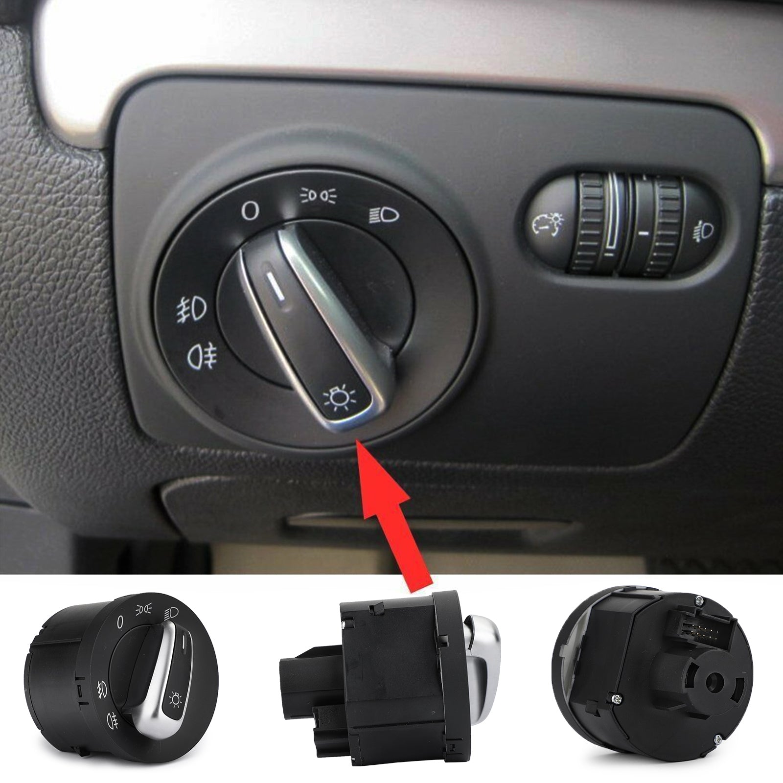 Euro Headlight Switch Light For VW Passat CC B6 Jetta Golf MK5 MK6 5ND941431A