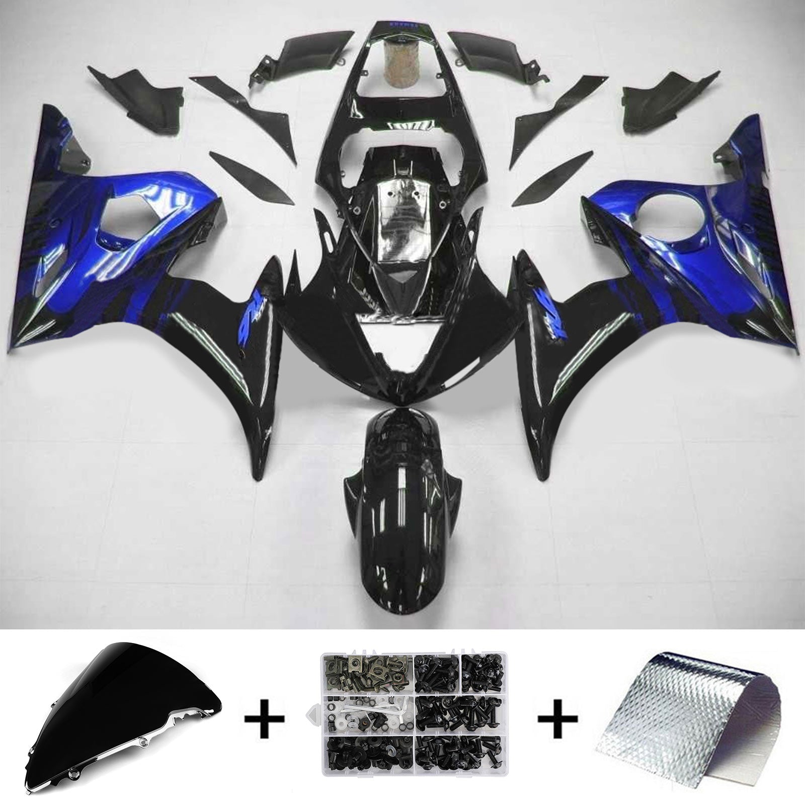 2005 Yamaha YZF 600 R6 Kit de carénage d'injection carrosserie plastique ABS #121