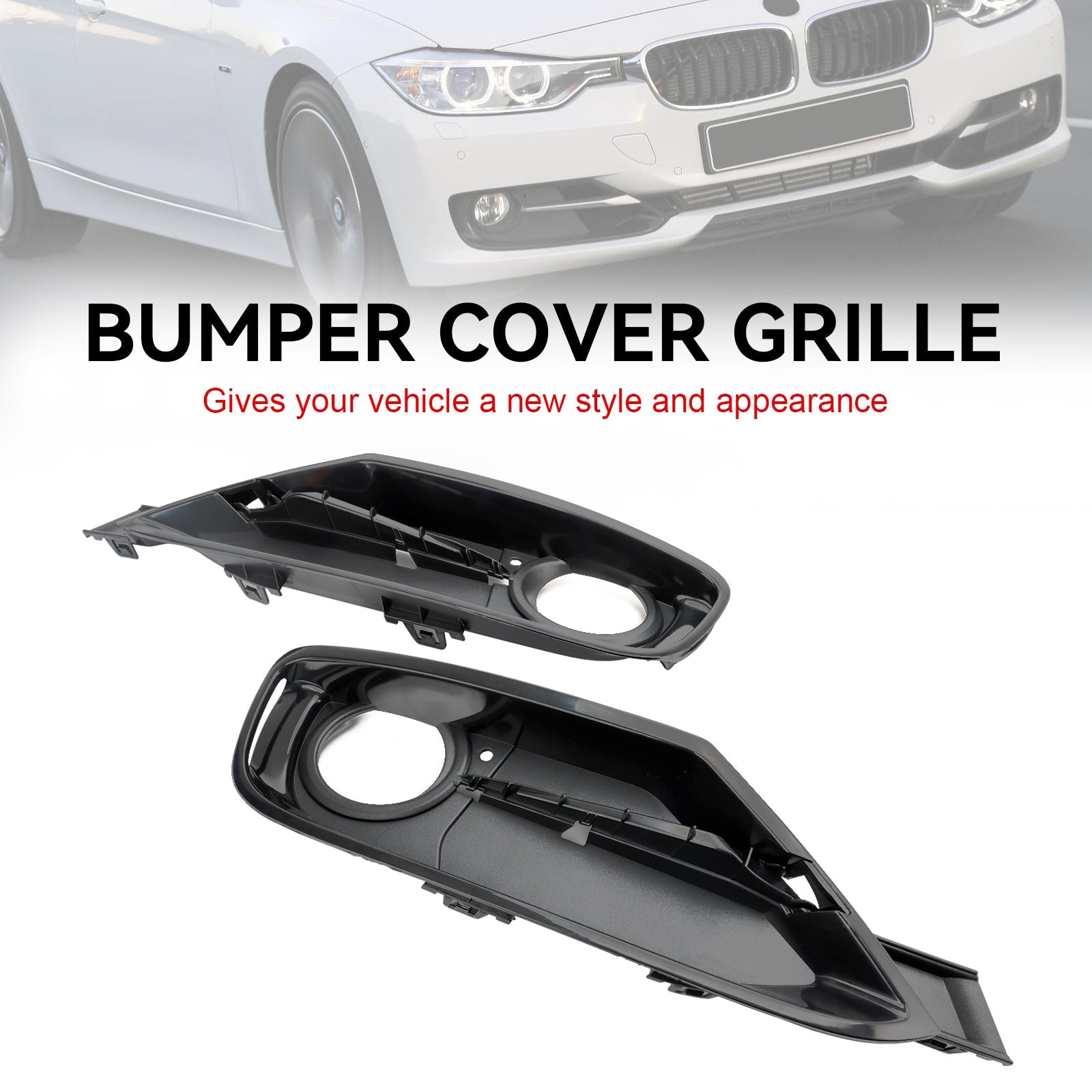 BMW Serie 3 F30 F31 2013-2015 2 cubiertas de rejilla de luz antiniebla para parachoques delantero