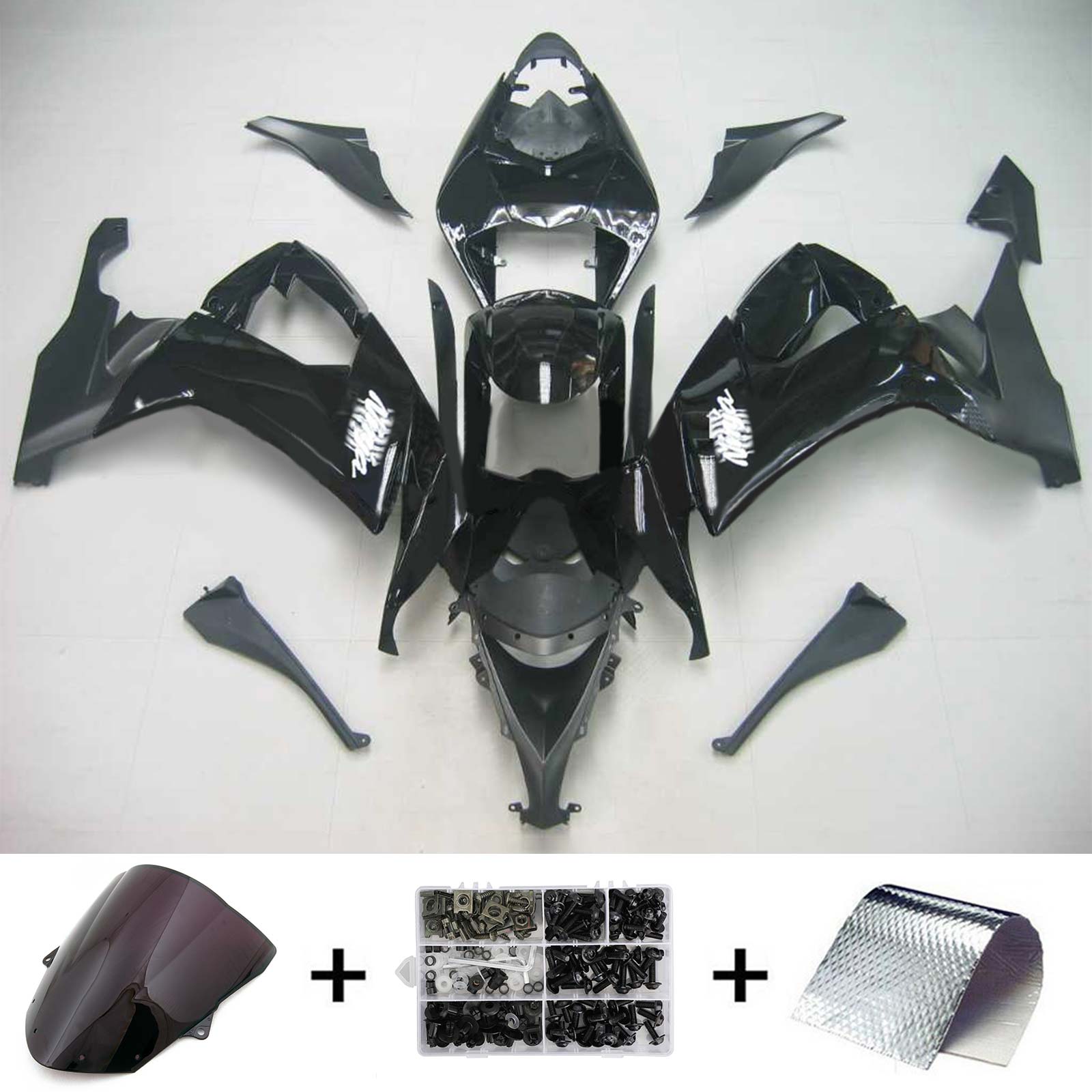 2008-2010 Kawasaki ZX10R Kit de carénage d'injection Amotopart Carrosserie Plastique ABS #109