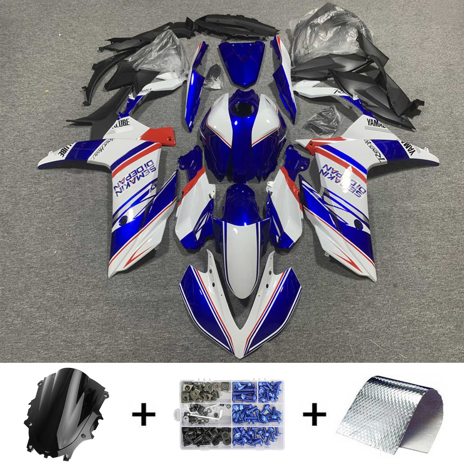 2019-2021 Yamaha YZF-R3 R25 Amotopart Injectiekuipset Carrosserie Kunststof ABS #120