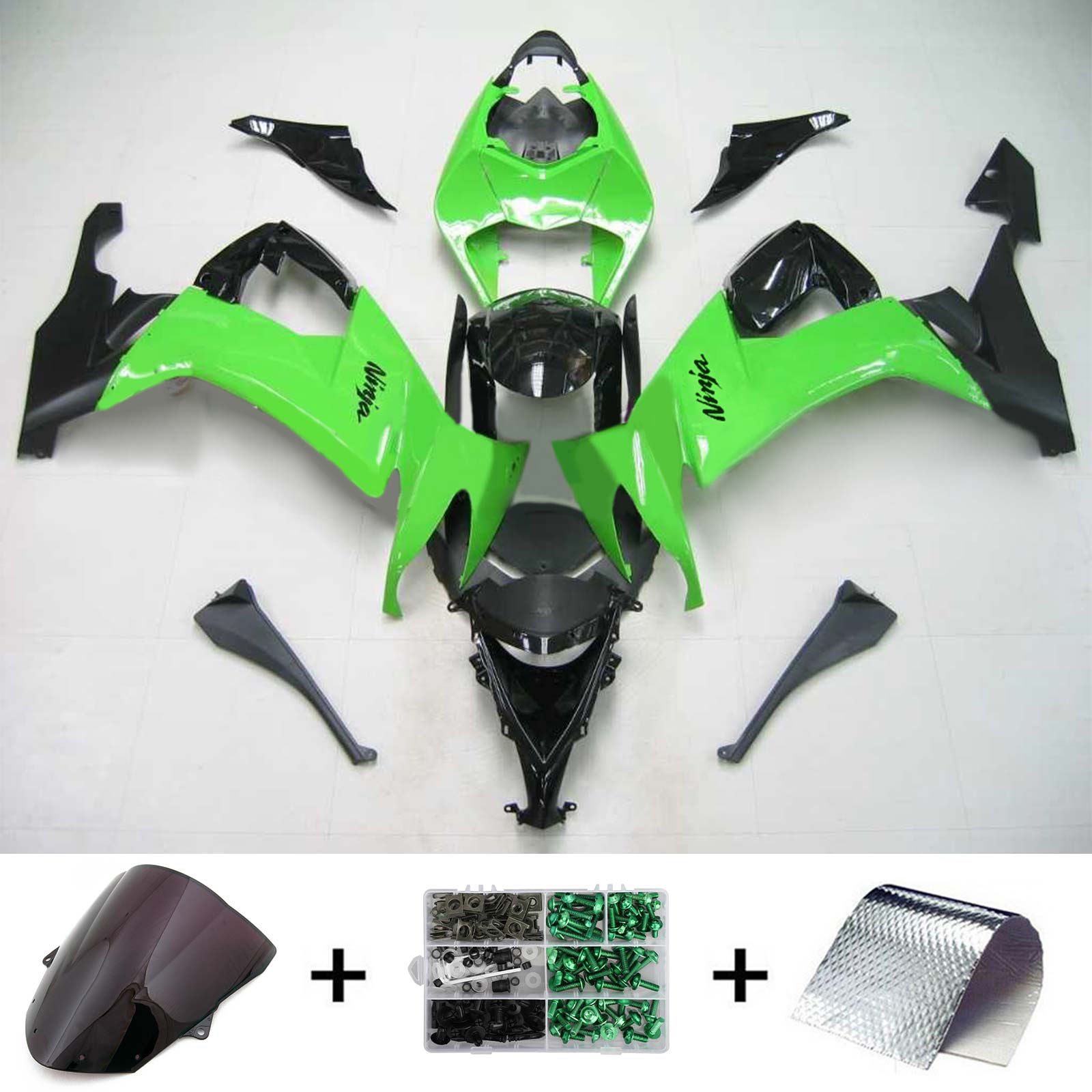 2008-2010 Kawasaki ZX10R Kit de carénage d'injection Amotopart Carrosserie Plastique ABS #112