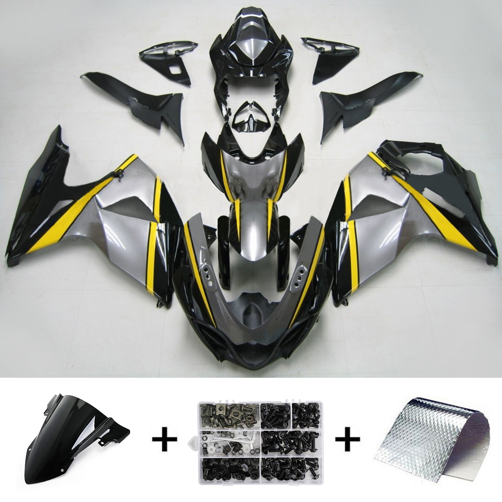 2009-2016 Suzuki GSXR1000 K9 Amotopart Kit de carénage d'injection carrosserie plastique ABS #102