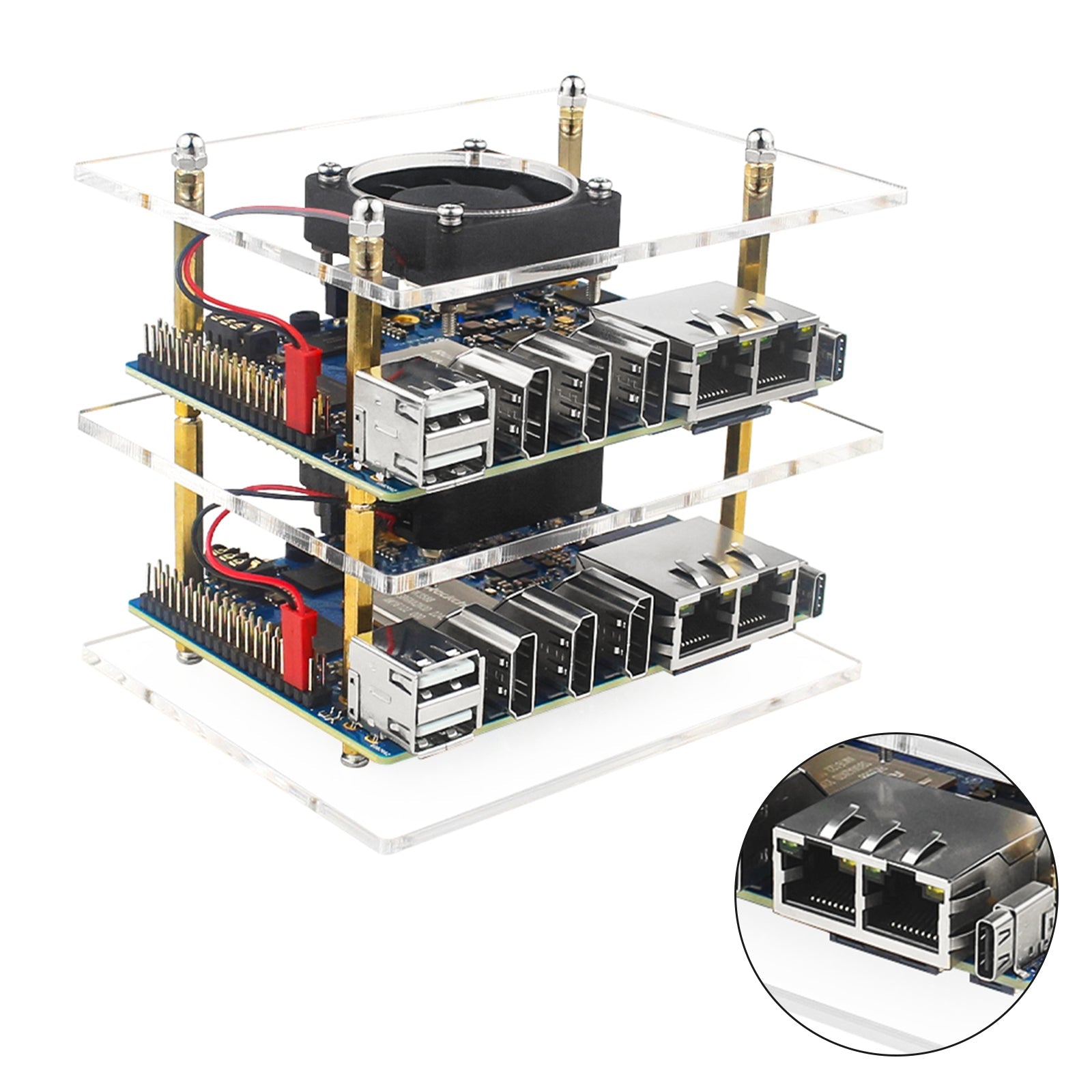 Orange Pi 5 Plus Orangepi beschermende schaal Tweelaagse cluster acrylschaal