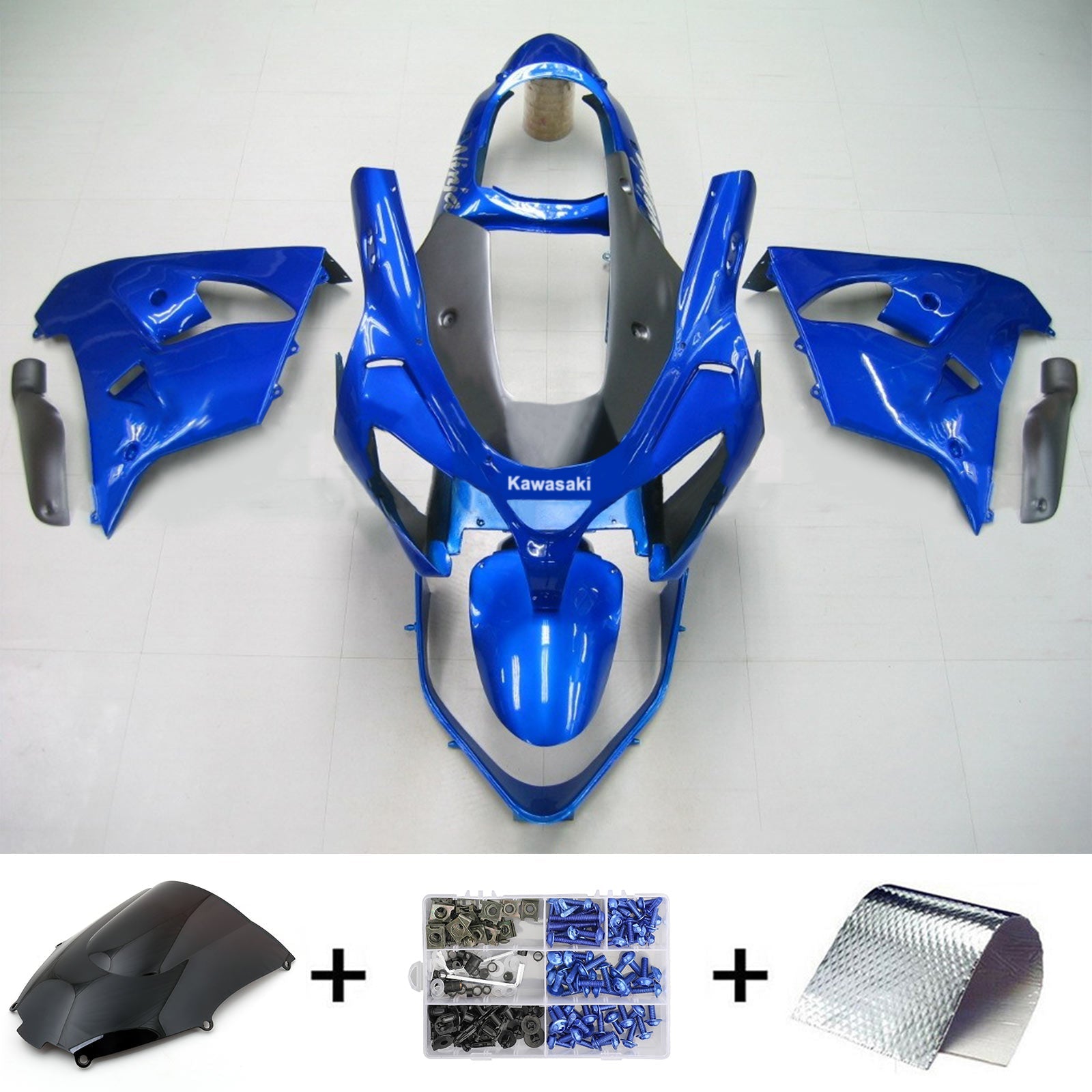 2000-2001 Kawasaki ZX9R Kit de carénage d'injection Amotopart Carrosserie Plastique ABS #121