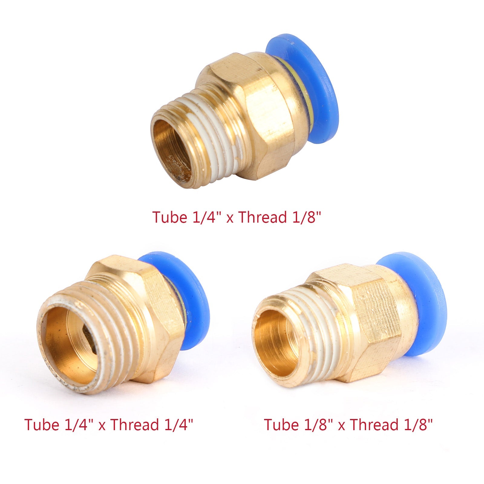 Mannelijke rechte push-in om luchtfittingbuis aan te sluiten, buitendiameter 4/6 mm x NPT 1/4 1/8"