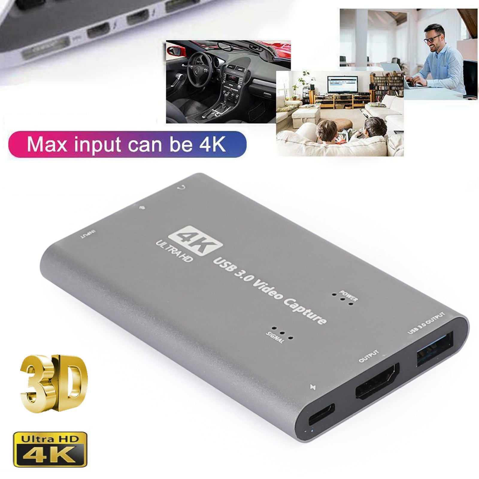 4K 1080p 60fps HD vers USB 3.0 Jeu de cartes de capture vidéo Enregistreur en direct Plug And Play