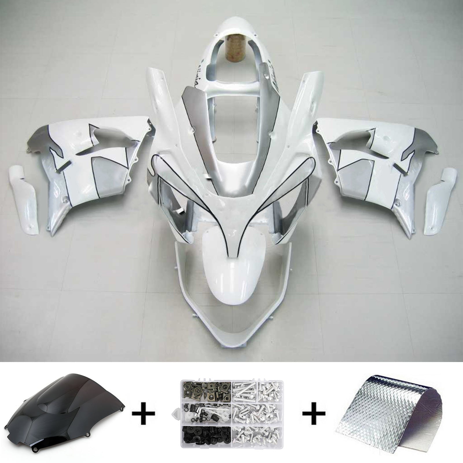 2000-2001 Kawasaki ZX9R Kit de carénage d'injection Amotopart Carrosserie Plastique ABS #118