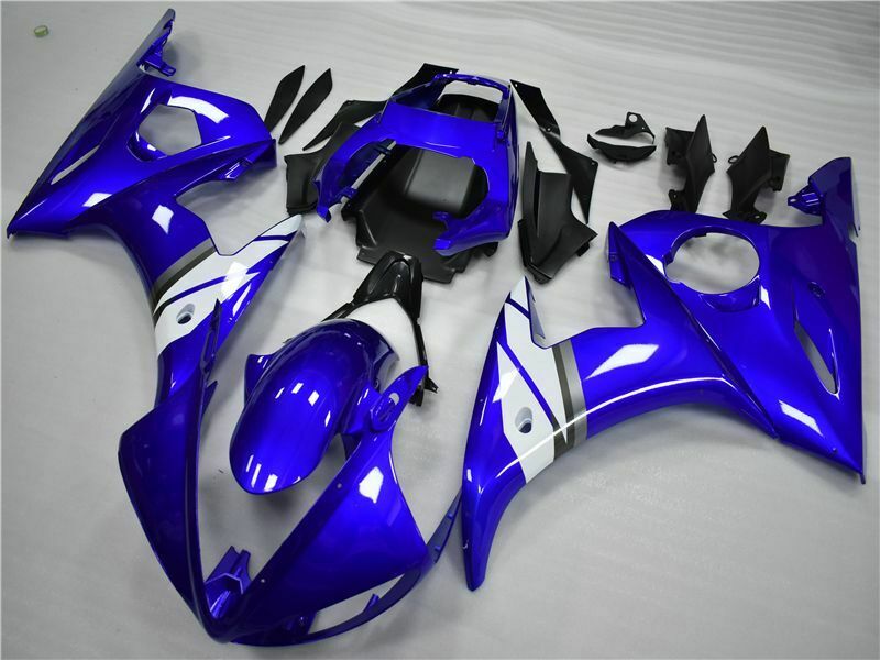 Kit de carénage bleu blanc Yamaha YZF R6 2003-2004