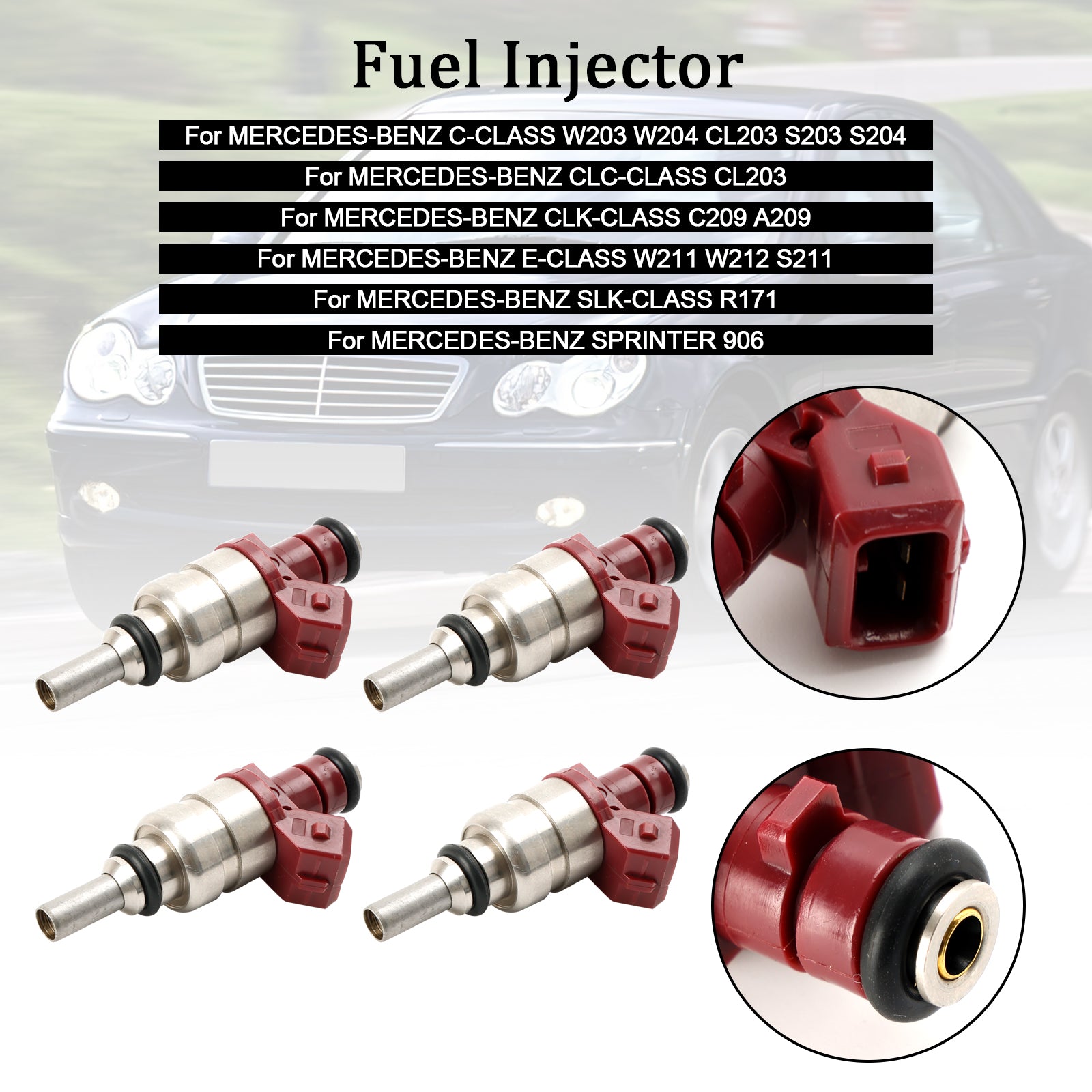 4 STKS Brandstofinjector A2710780023 Fit Mercedes Benz C-Klasse CLK-Klasse 1.8L