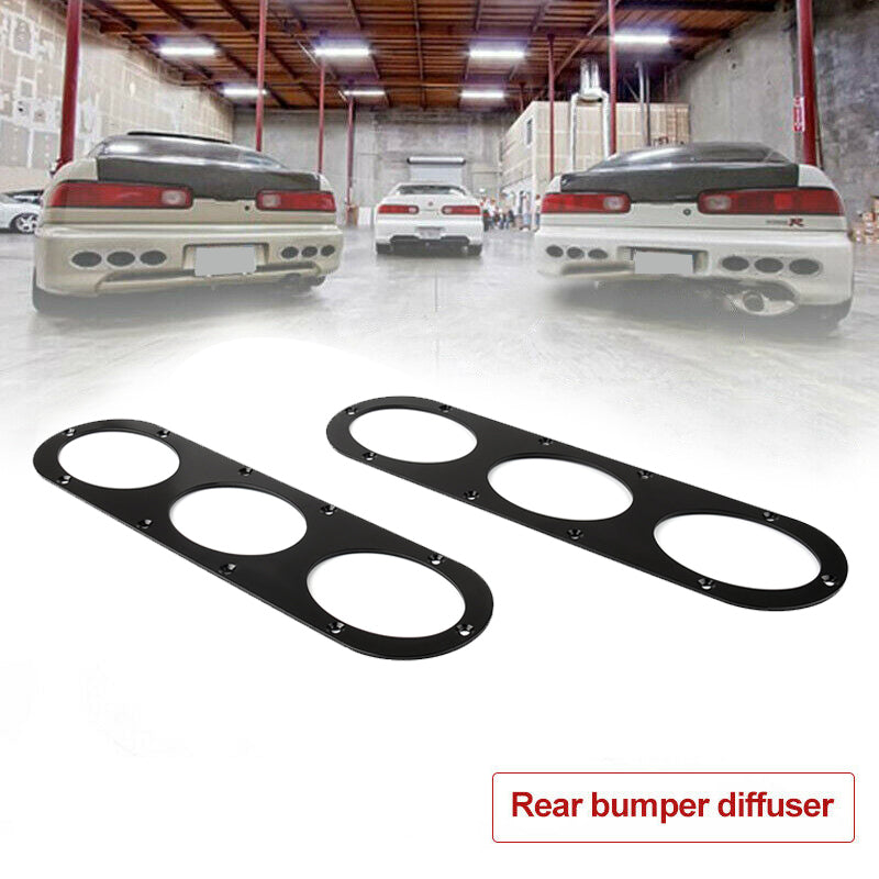 Diffusor Achterpaneel Racebumper USA Air Aluminium Auto Zwart Universeel Diversion Generiek