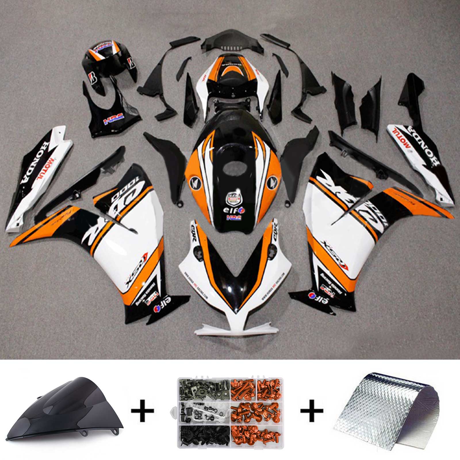 Kit de carénage d'injection Honda CBR1000RR 2012-2016, carrosserie en plastique ABS #158