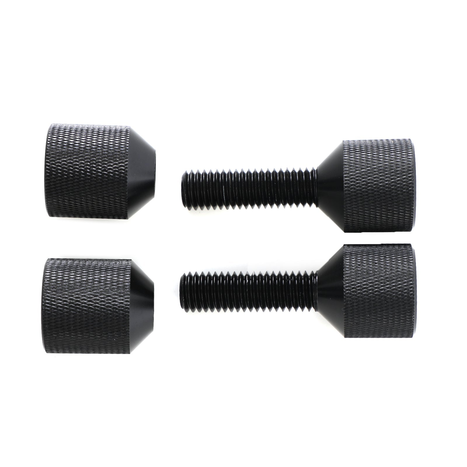 1-1/8" Two Hole Pins Small Aluminum Knurled W/ Removable Threads Black