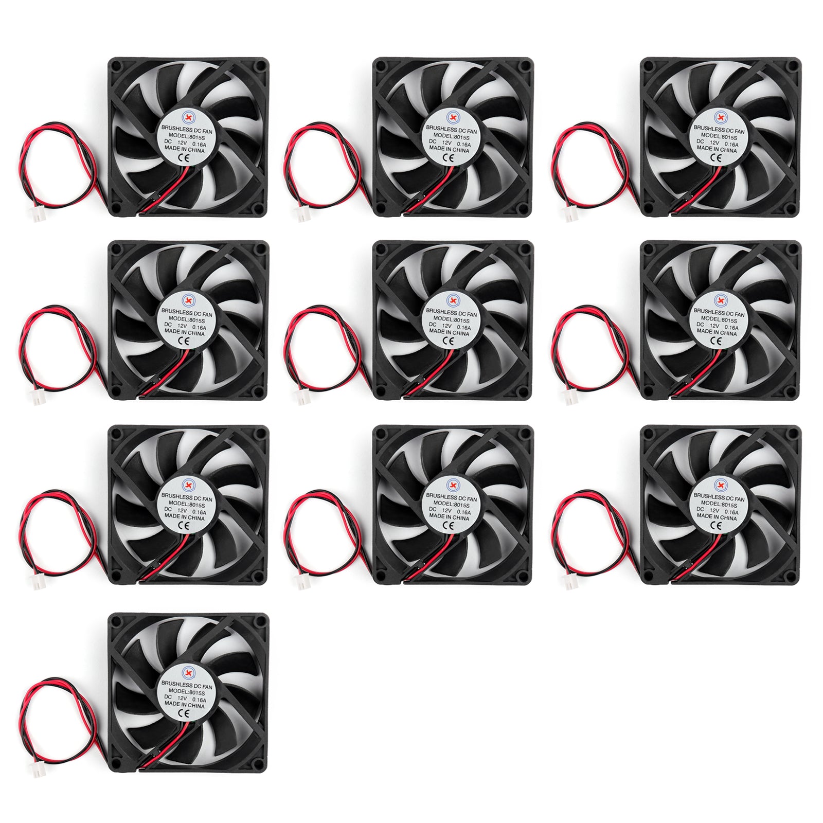 1Pcs/4PCS/10PCS 12V 0.16A DC Brushless Cooling PC Computer Fan 8015s 80x80x15mm 2 Pin Wire