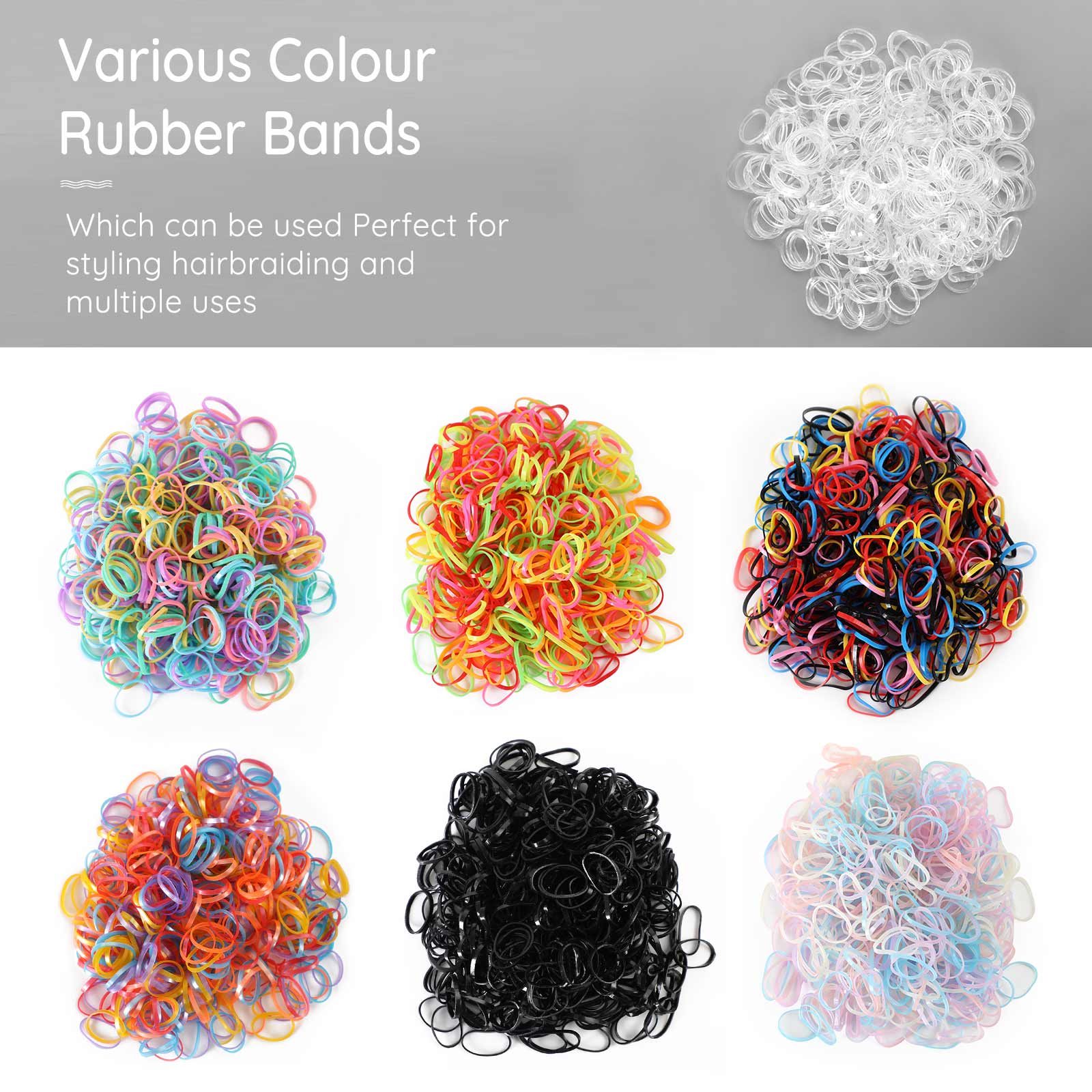 Various Colors Mini Hair Elastics Rubber Bands Braids Braiding Plaits Bands