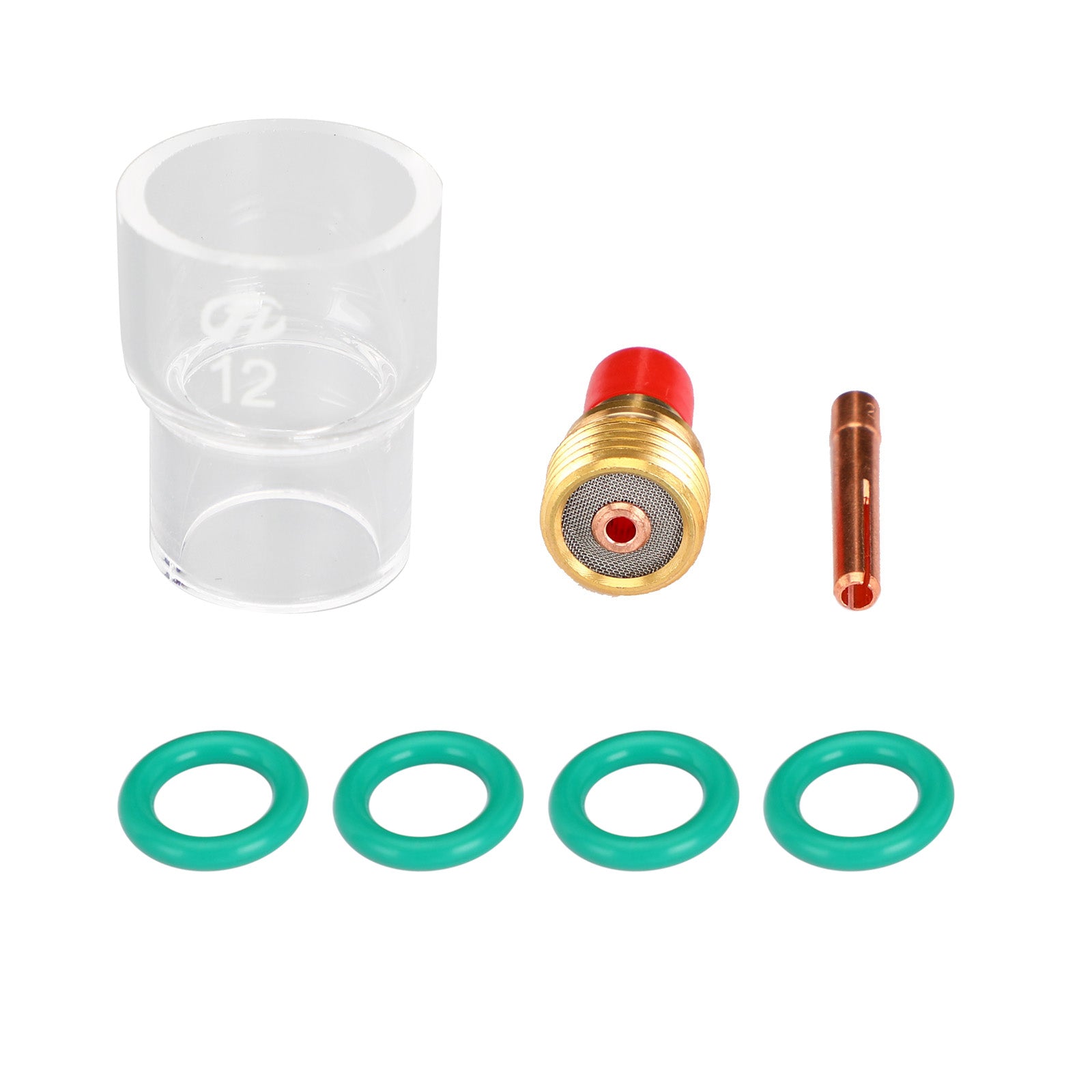 7pcs TIG Welding Torch Stubby Gas Lens Pyrex Glass Cup Kit For WP-9/20/25