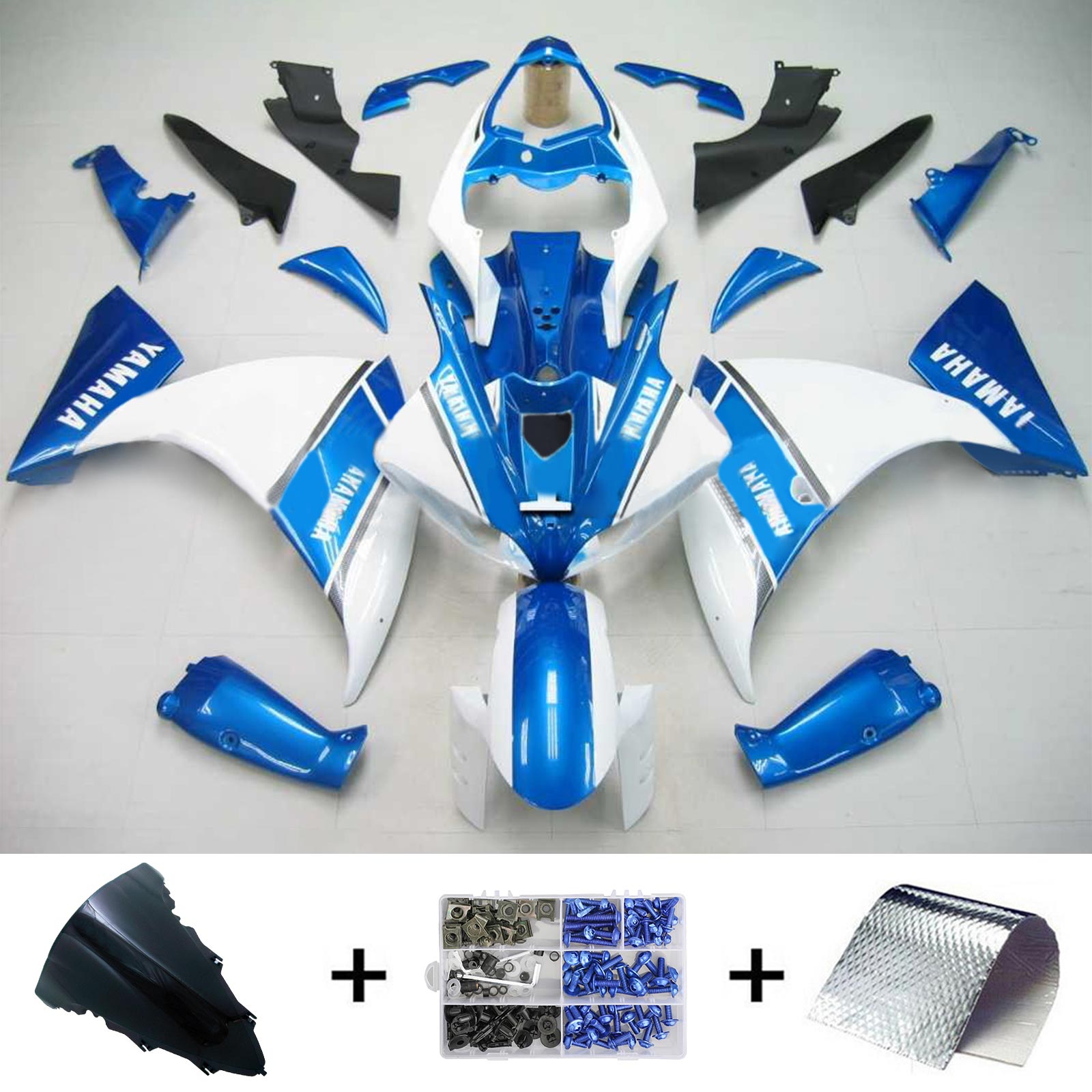 2009-2011 Yamaha YZF 1000 R1 Kit de carénage d'injection carrosserie plastique ABS #105