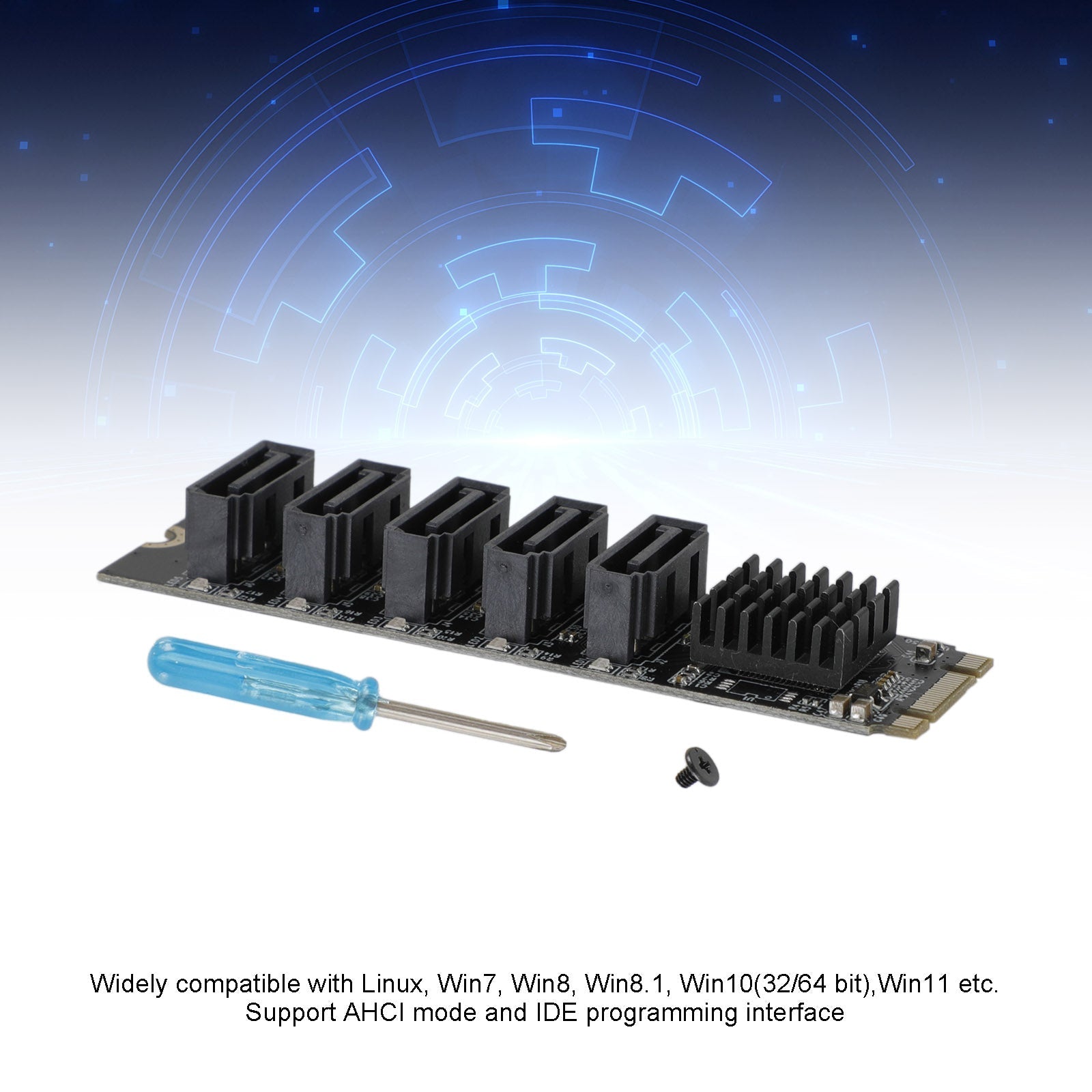 M.2 naar SATA 3.0 adapter JMB585 5-poorts uitbreidingskaart voor harde schijf voor PH56