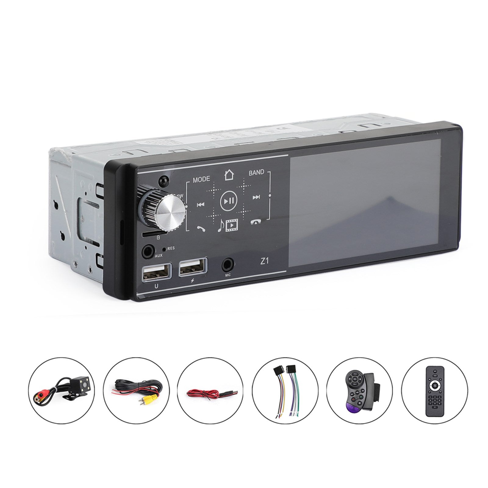 4.1" enkele 1 Din autoradio touchscreen MP5-speler FM Bluetooth stereo + camera